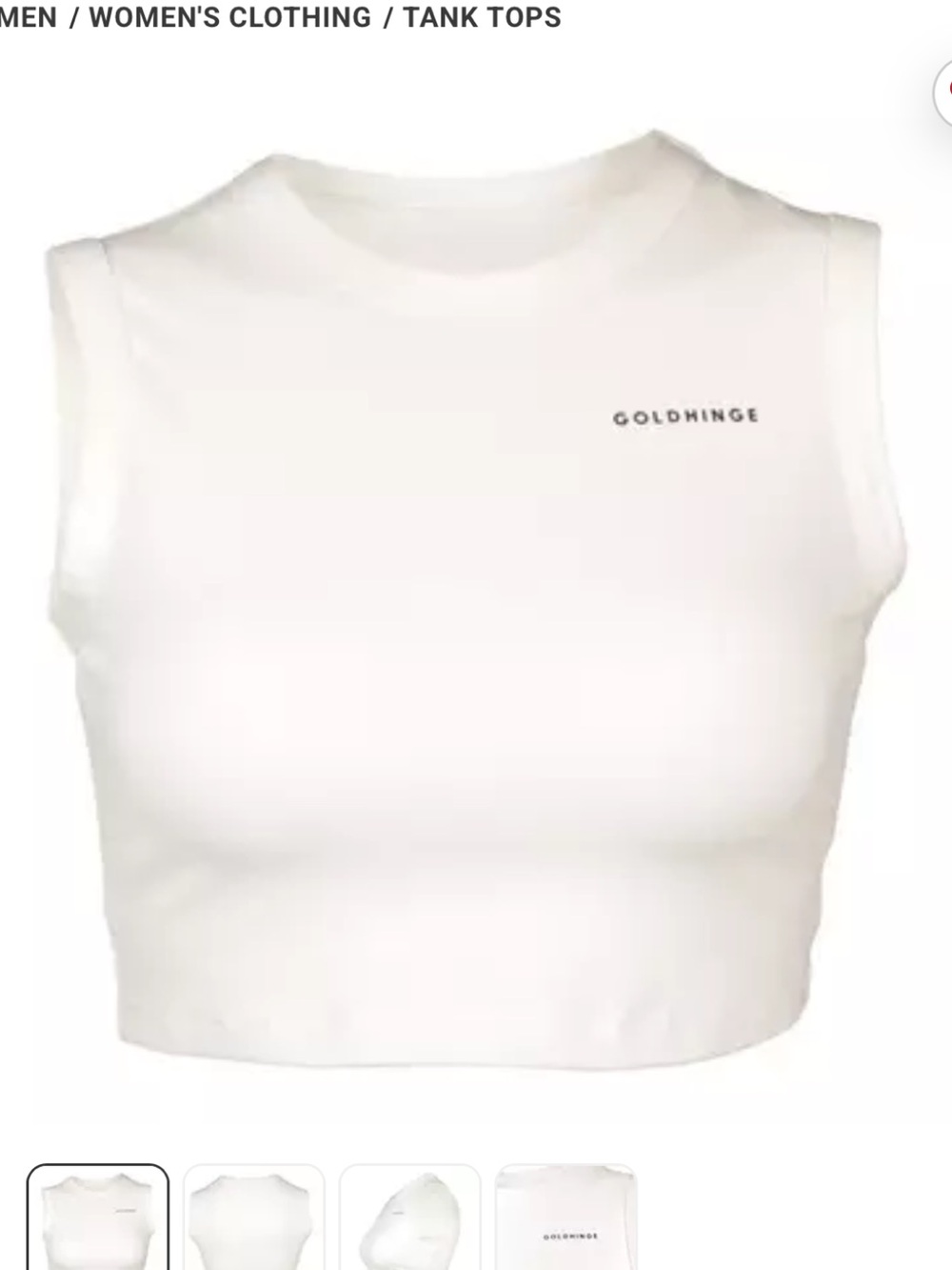 Gold hinge cotton crop top size XS white like new